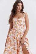 Geblümtes Midikleid aus Baumwolle für Damen – Freya