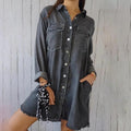 Lässiges Damen Hemd Denim Oversized Stil – Anna