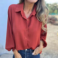 Damen Bluse Lässig Formell Langarm Look – Anna