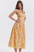 Geblümtes Midikleid aus Baumwolle für Damen – Freya