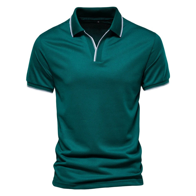 Herren Polo Shirt V-Ausschnitt Atmungsaktiv Modern – Gilvaro