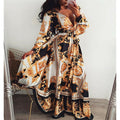 Luftiges Wickelkleid mit Schlitz & Boho-Print – Lisa