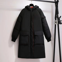 Lange wattierte Winterjacke mit Kapuze – Helena