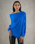 Oversized Damenpullover mit asymmetrischem Kragen – Sophia