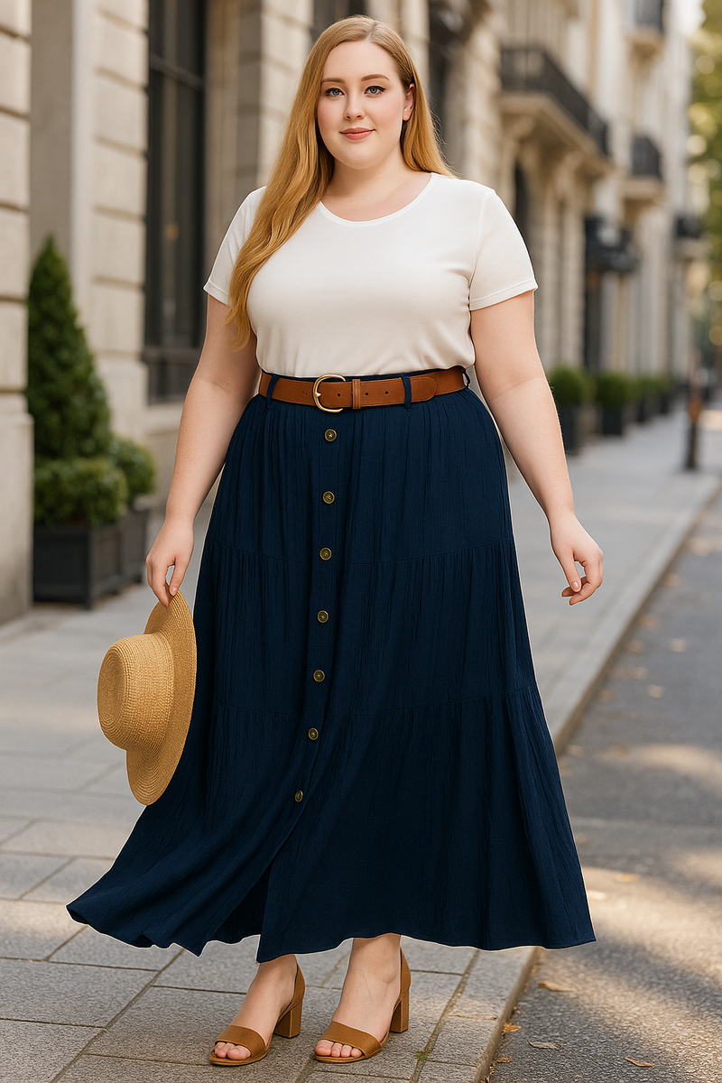 Einfarbiges A-Linien-Maxikleid für jede Gelegenheit – Helena