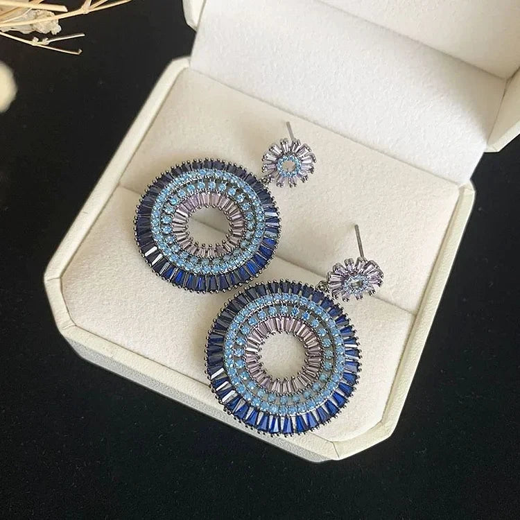 Silberne Böse-Auge-Ohrringe mit Zirkonia – Elara