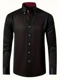 Elegantes Herrenhemd Glänzend Slim Fit Formal – Lorenso