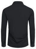Schwarzes Herrenhemd Elegant Slim Langarm – Alviro
