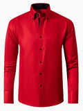 Elegantes Herrenhemd Glänzend Slim Fit Formal – Lorenso