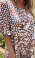 Punkte Kleid Damen locker leicht Sommer Baumwolle – Solenya