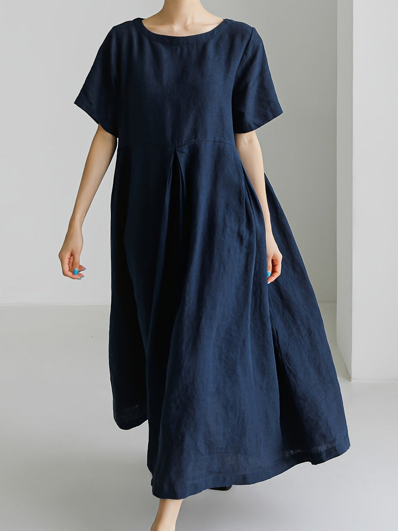 Elegantes Maxikleid mit kurzen Ärmeln für Damen – Mireya