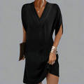 Kleid Damen Elegant V-Ausschnitt Figurfreundlich Komfort Alltag – Elverina