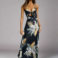 Midikleid Damen Elegant Blumen Tailliert Alltag Sommer – Elanoria