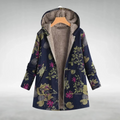 Damen Fleecejacke Warm Floral Winter Kapuze – Amalia