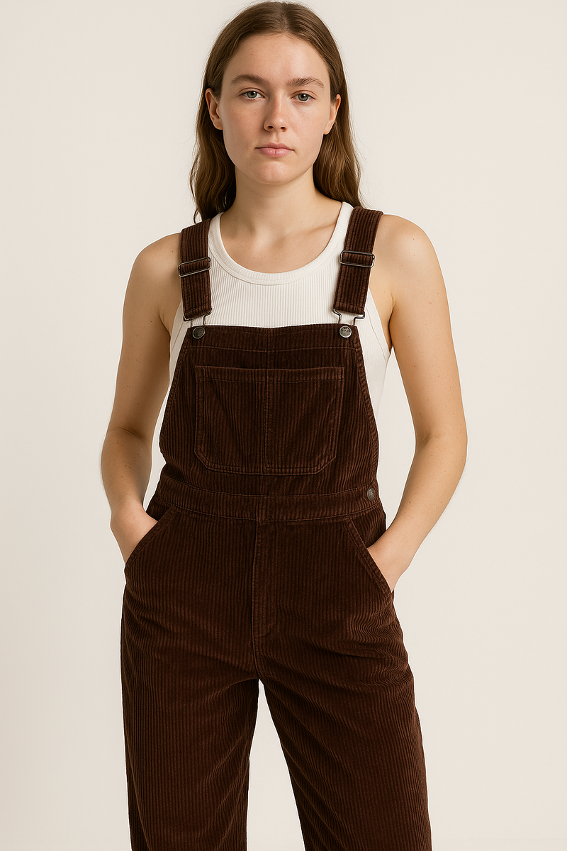 Vintage Cord Denim Latzhose mit verstellbaren Trägern – Winifred