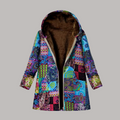Damen Fleecejacke Warm Floral Winter Kapuze – Amalia