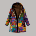 Damen Fleecejacke Warm Floral Winter Kapuze – Amalia
