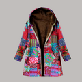 Damen Fleecejacke Warm Floral Winter Kapuze – Amalia