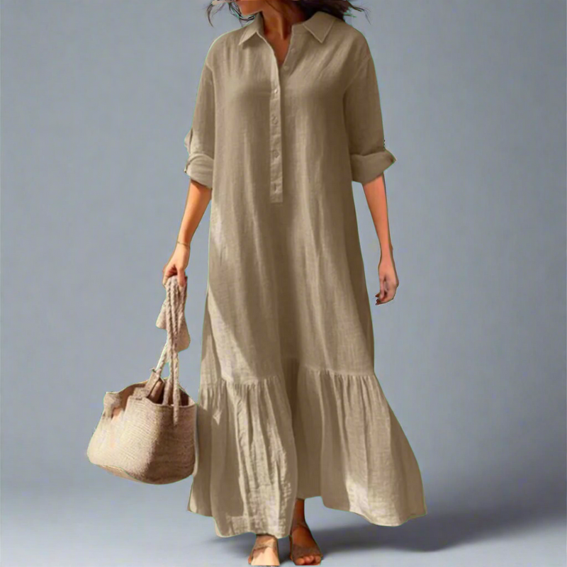 Lässiges Damen Hemdkleid für Frühling und Sommer – Amelie