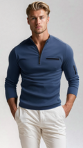 Herren-Sweater mit Viertelreißverschluss & weichem Stoff – Matteo