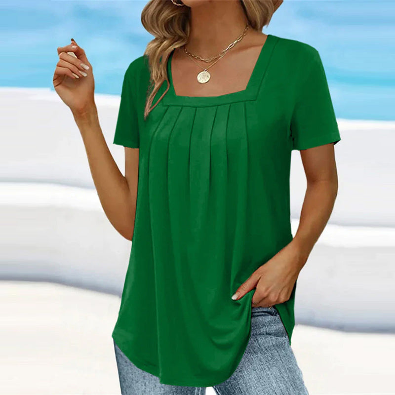 Damen Top Quadratischer Ausschnitt Elegant Frühling – Lara