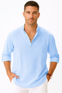 Leinenhemd Herren Slim Fit Atmungsaktiv Elegant Sommerhemd – Lasse