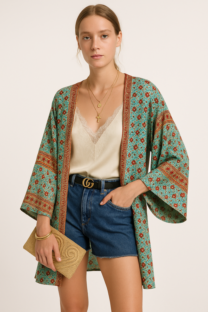Luftiger Kimono Cardigan für Damen – Boho Stil