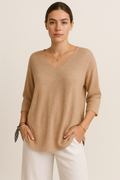 Oversized Damen V-Ausschnitt Top Sommer Elegant – Schonberg