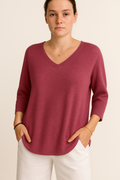 Oversized Damen V-Ausschnitt Top Sommer Elegant – Schonberg