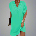 Kleid Damen Elegant V-Ausschnitt Figurfreundlich Komfort Alltag – Elverina