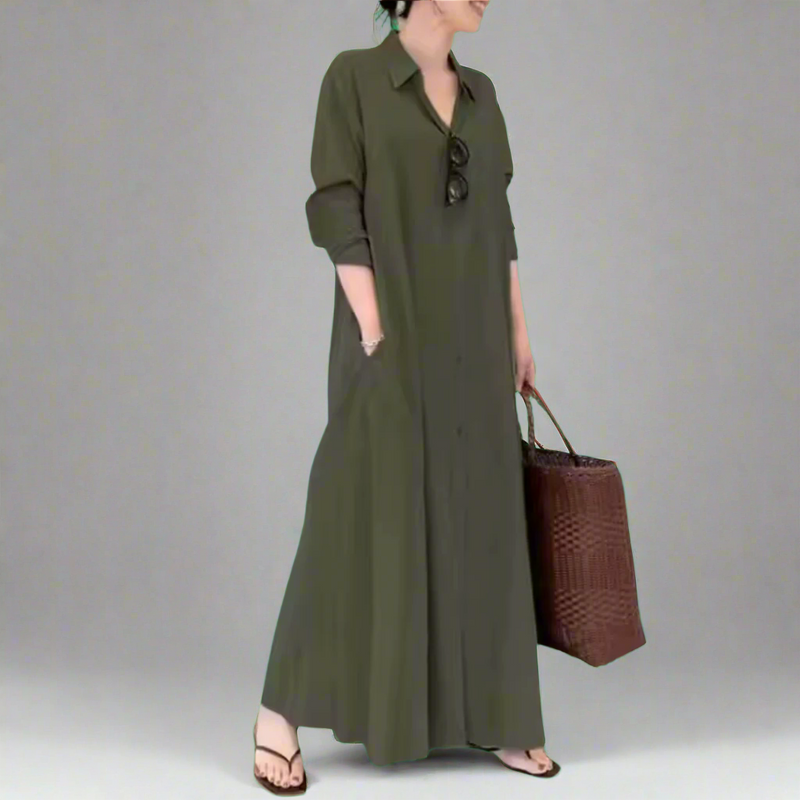 Lässiges Damen Hemdkleid für Alltag und Büro – Emilia