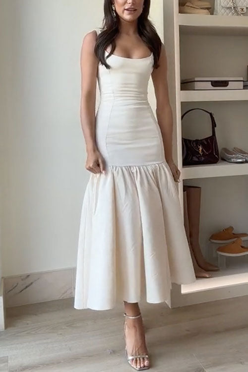 Ärmelloses Midi Kleid mit Rüschen Damen – Elina