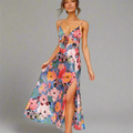 Midikleid Damen Elegant Blumen Tailliert Alltag Sommer – Elanoria