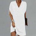 Kleid Damen Elegant V-Ausschnitt Figurfreundlich Komfort Alltag – Elverina
