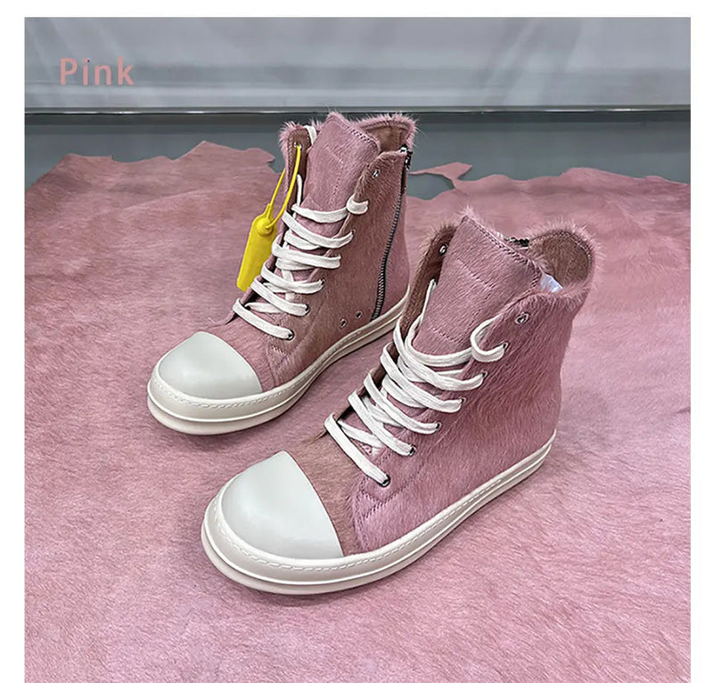 High-Top Sneaker aus Leder mit dicker Sohle – Matteo
