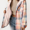 Damen Kapuzenjacke mit Karomuster und Fleecefutter – Rovena