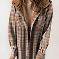Damen Kapuzenjacke mit Karomuster und Fleecefutter – Rovena