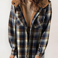 Damen Kapuzenjacke mit Karomuster und Fleecefutter – Rovena