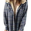 Damen Kapuzenjacke mit Karomuster und Fleecefutter – Rovena