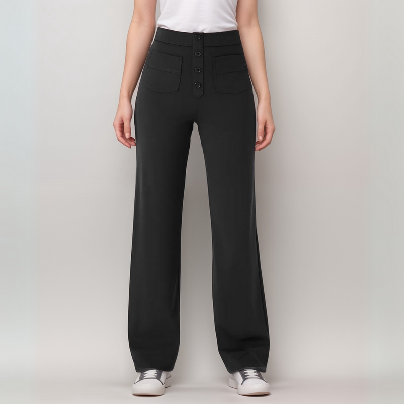 Damen Stretchhose Hoher Bund Schlank Alltag – Nina