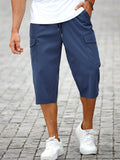 Cargo Shorts Herren Blau Kordelzug Streetstyle – Vayden