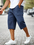 Cargo Shorts Herren Blau Kordelzug Streetstyle – Vayden
