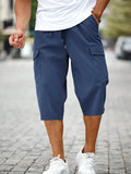 Cargo Shorts Herren Blau Kordelzug Streetstyle – Vayden