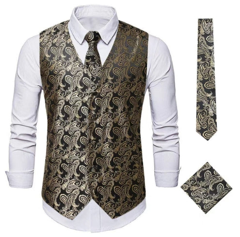Viktorianische Weste mit Paisley-Muster & Steampunk-Charme – Franco
