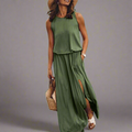 Sommerkleid Damen Farbenfroh Elegant Locker Luftig Alltag – Floravina