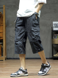 Dreiviertel Cargohose Herren bequem modern Alltag – Rovello