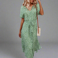 Sommerkleid Damen Baumwolle Gürtel Elegant Luftig Freizeit – Fioralina
