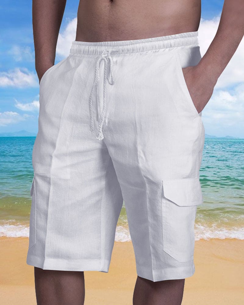 Herren Leinenshorts Sommer Atmungsaktiv Verstellbar – Hagen