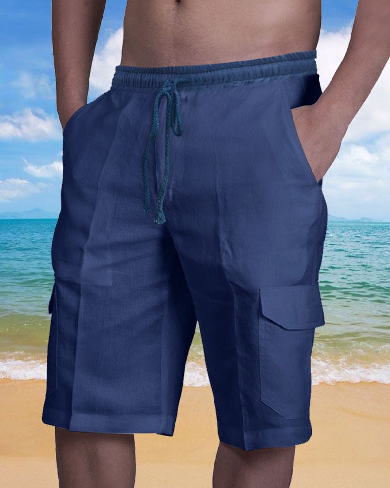 Herren Leinenshorts Sommer Atmungsaktiv Verstellbar – Hagen