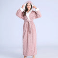 Warmer Flanell Damen Bademantel mit Kapuze & Taschen – Lena